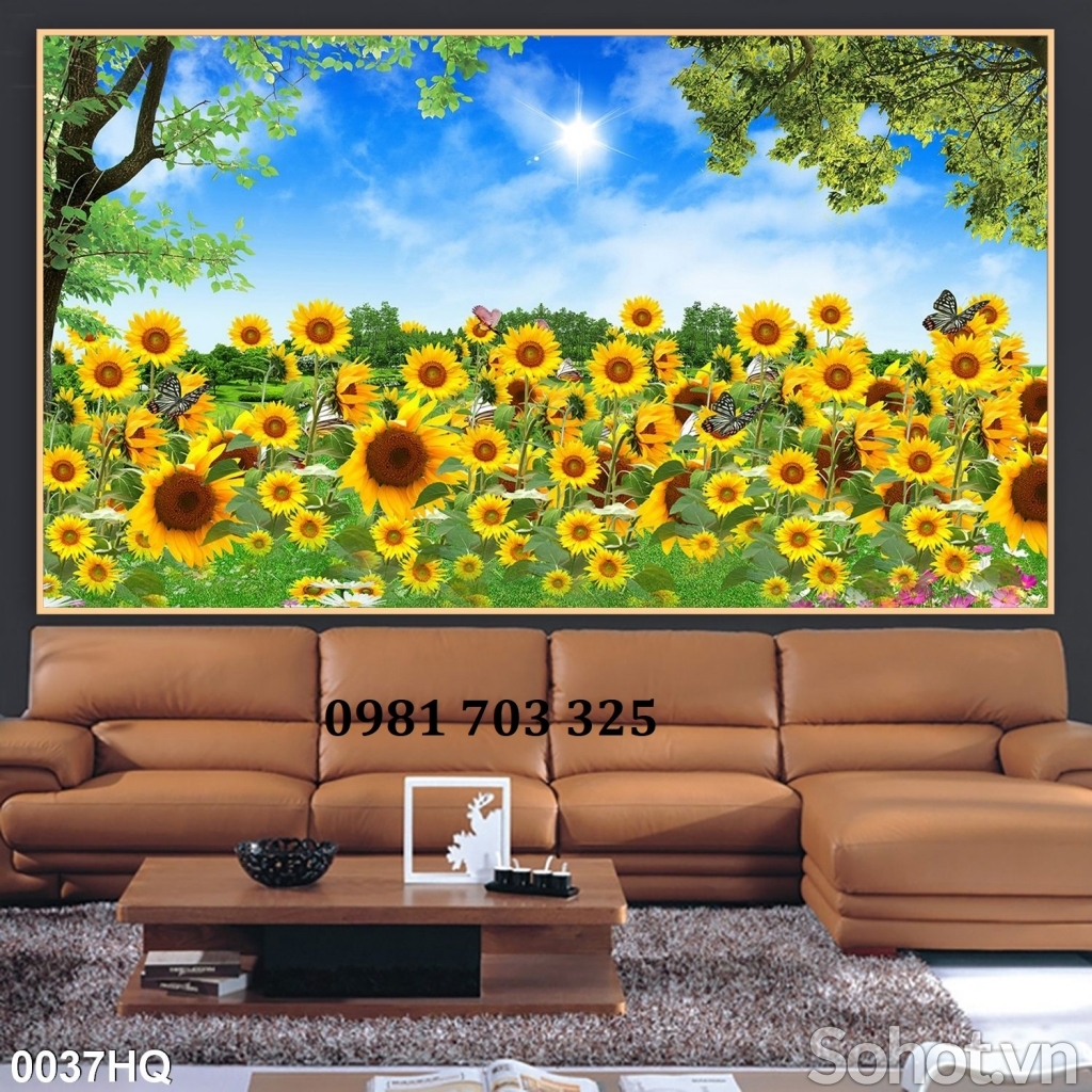 Tranh gạch 3D phong cảnh vườn hoa
