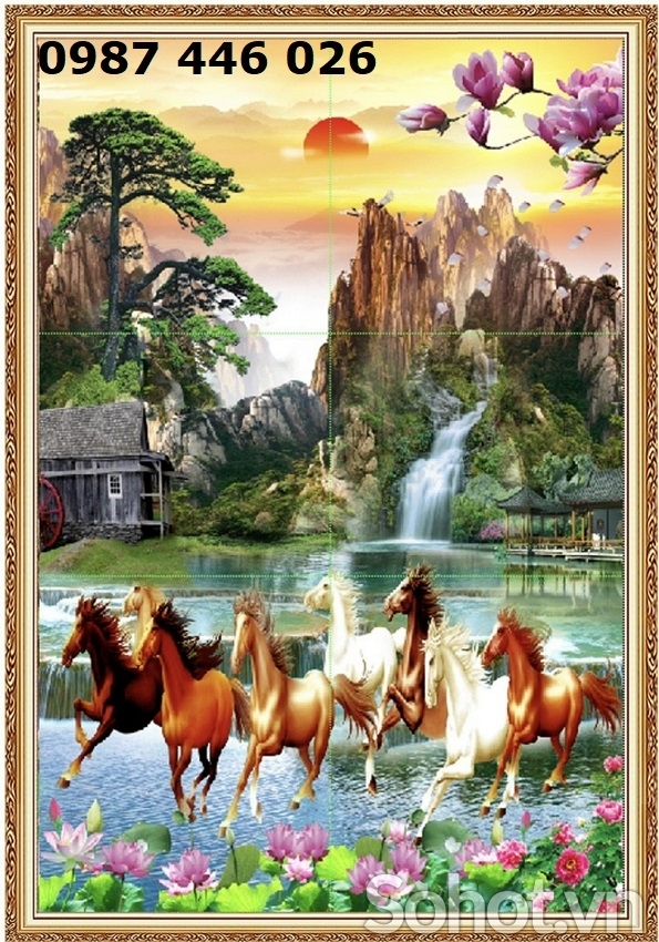 Tranh bát mã, gạch tranh ốp tường