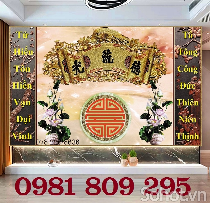 Gạch phòng thờ , gạch tranh ban thờ