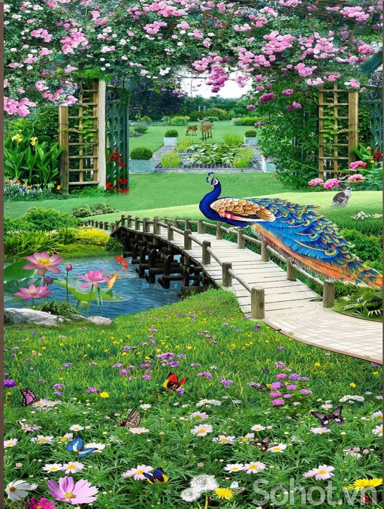 Tranh gạch 3d ốp tường cầu thang - QIE433