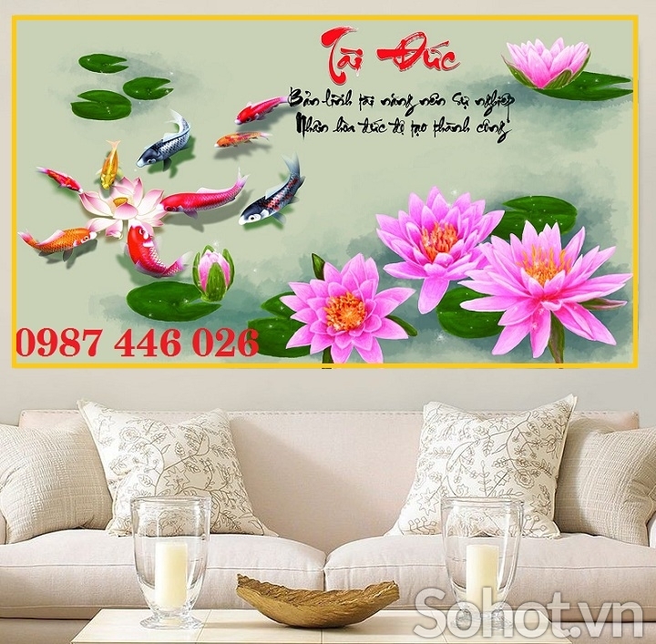 Tranh gạch men hoa sen HP0833