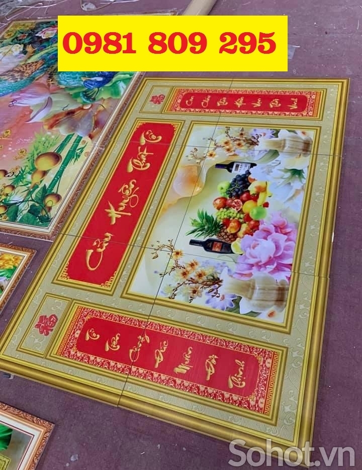 Tranh gạch phòng thờ cửu huyền thất tổ