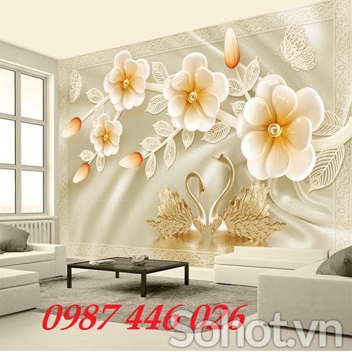 Gạch tranh hoa 3d ốp tường HP2743
