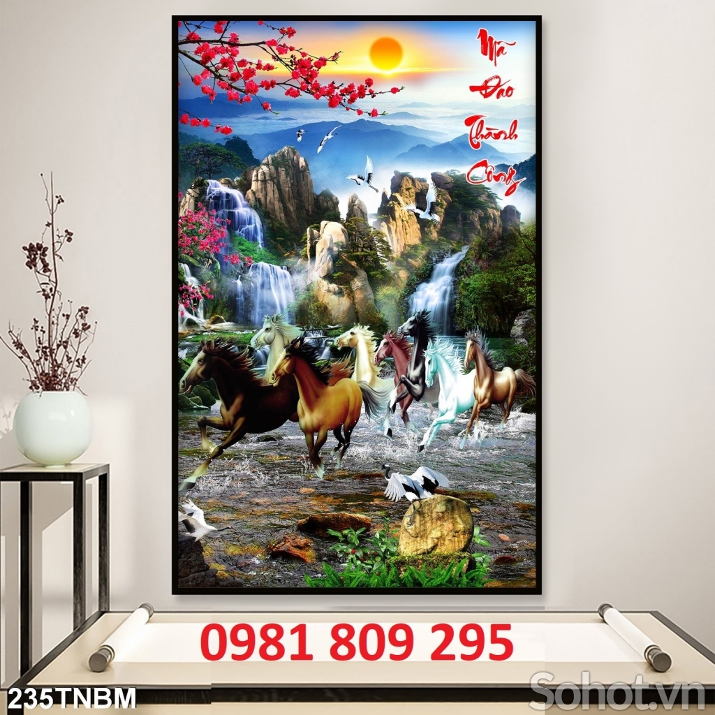 Tranh gạch ngựa khổ đứng mới Hn888