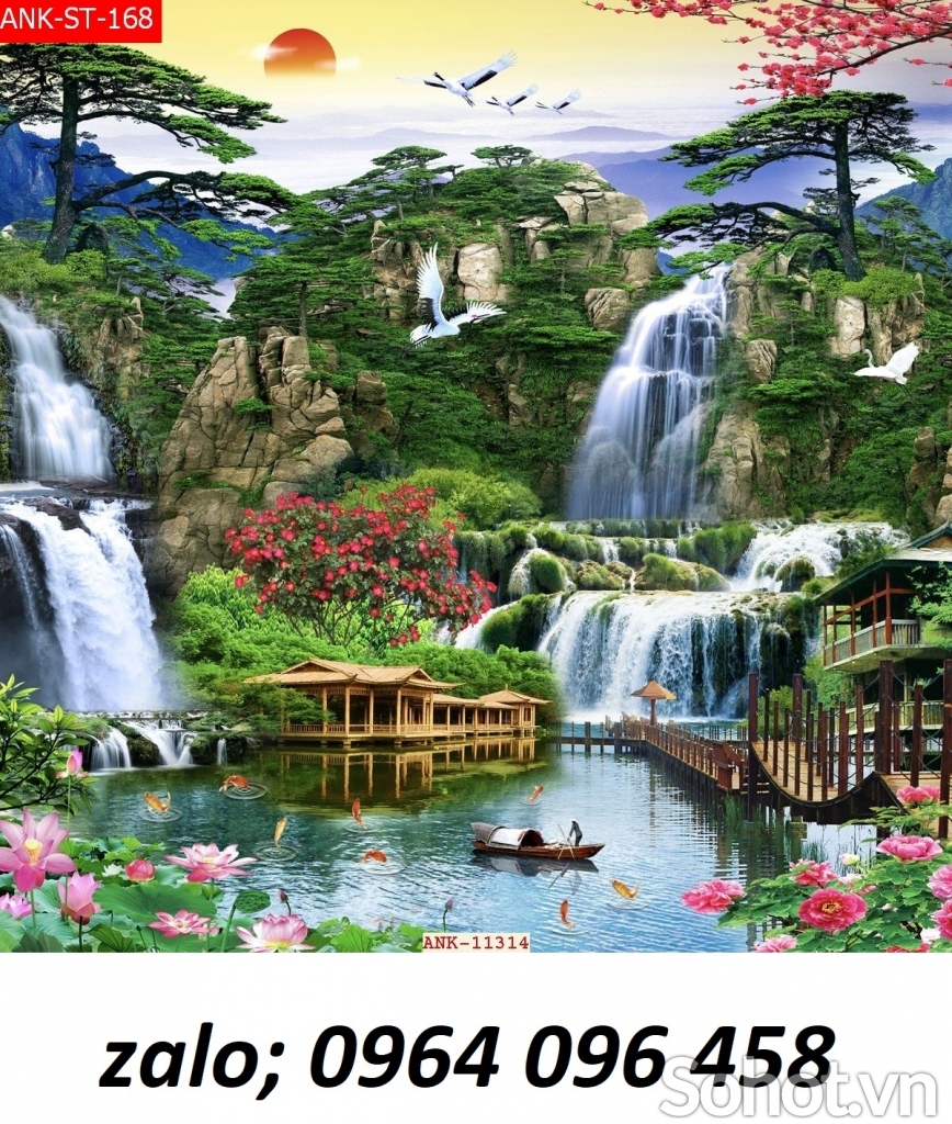 Tranh 3d phong cảnh đồng quê - gạch tranh 3d ốp tường -CBXZ33