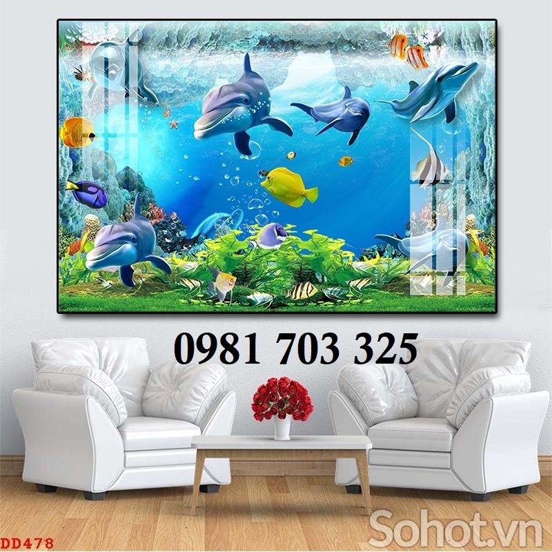 Gạch men 3D ốp tường phòng khách