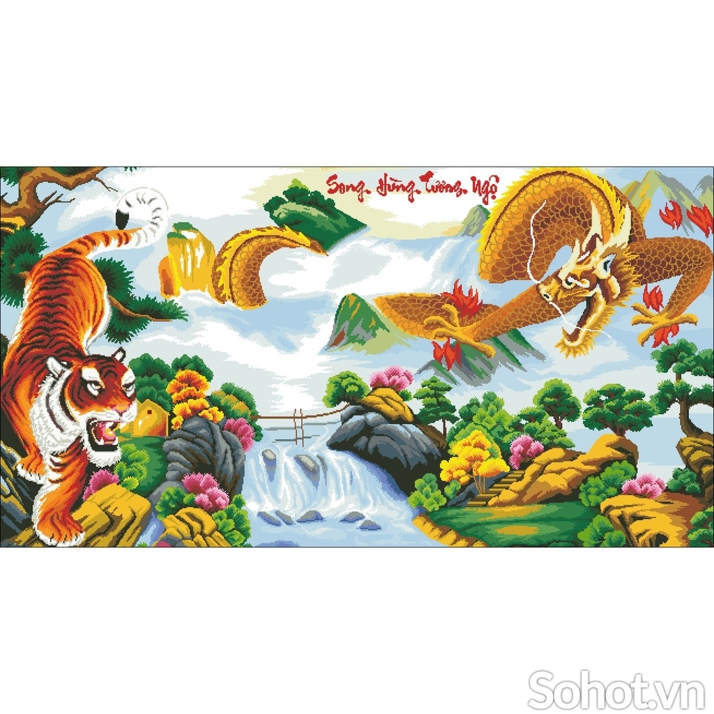 Tranh gạch 3d rồng hổ - CNBM03