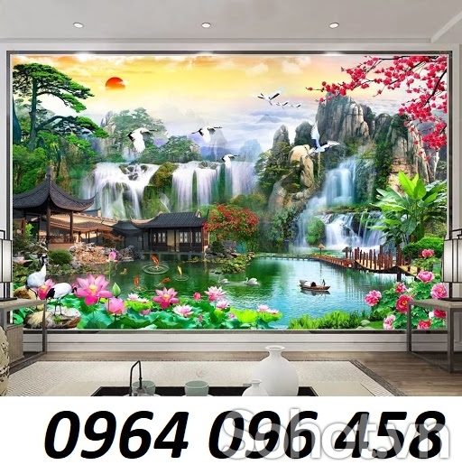 Tranh gạch men 3d phong thủy phòng khách - XBMM05