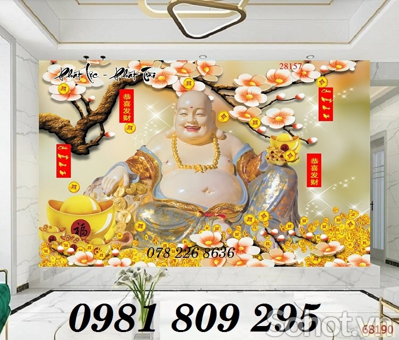 Tranh thần tài - tranh gạch 3d trang trí