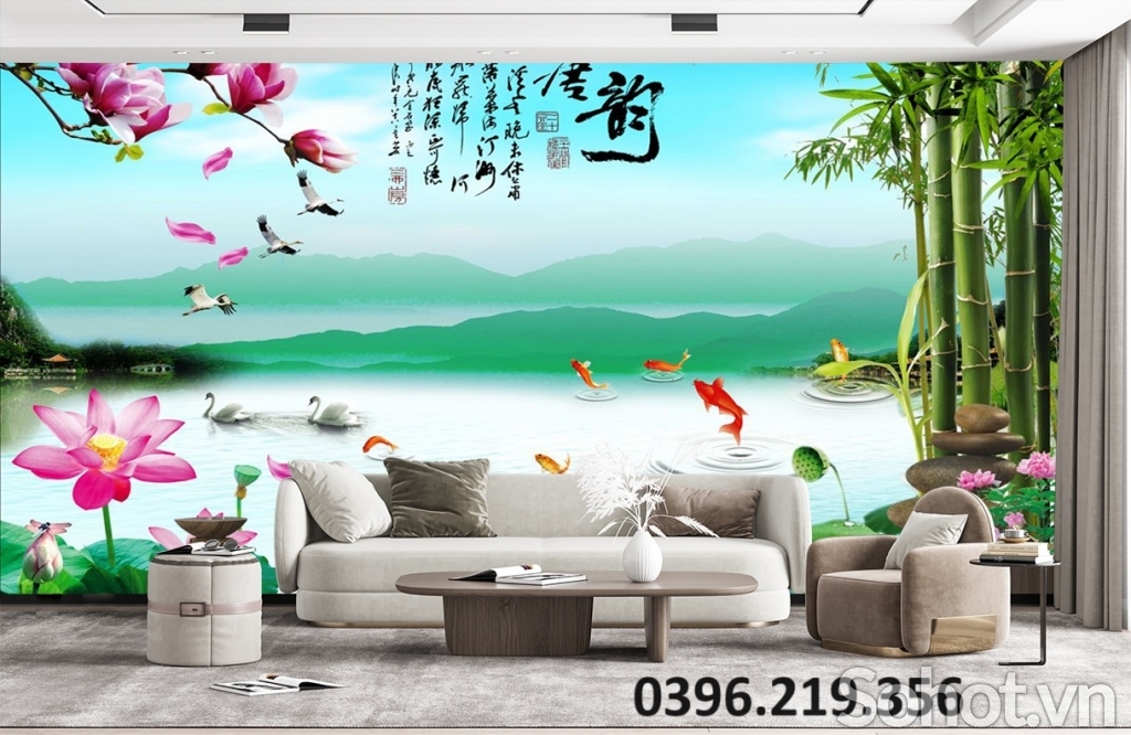 Tranh gạch tre trúc đẹp treo tường