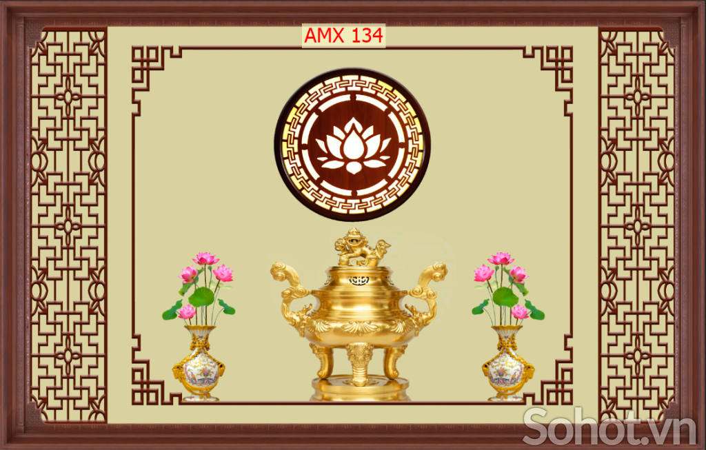 Gạch tranh 3D ốp tường phòng thờ