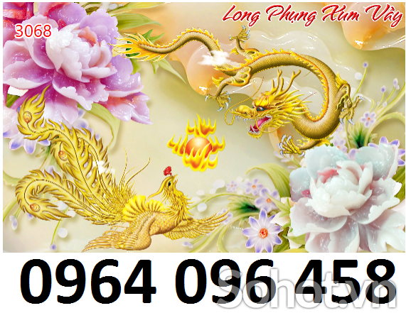 Tranh gạch 3d rồng phượng - CVC4
