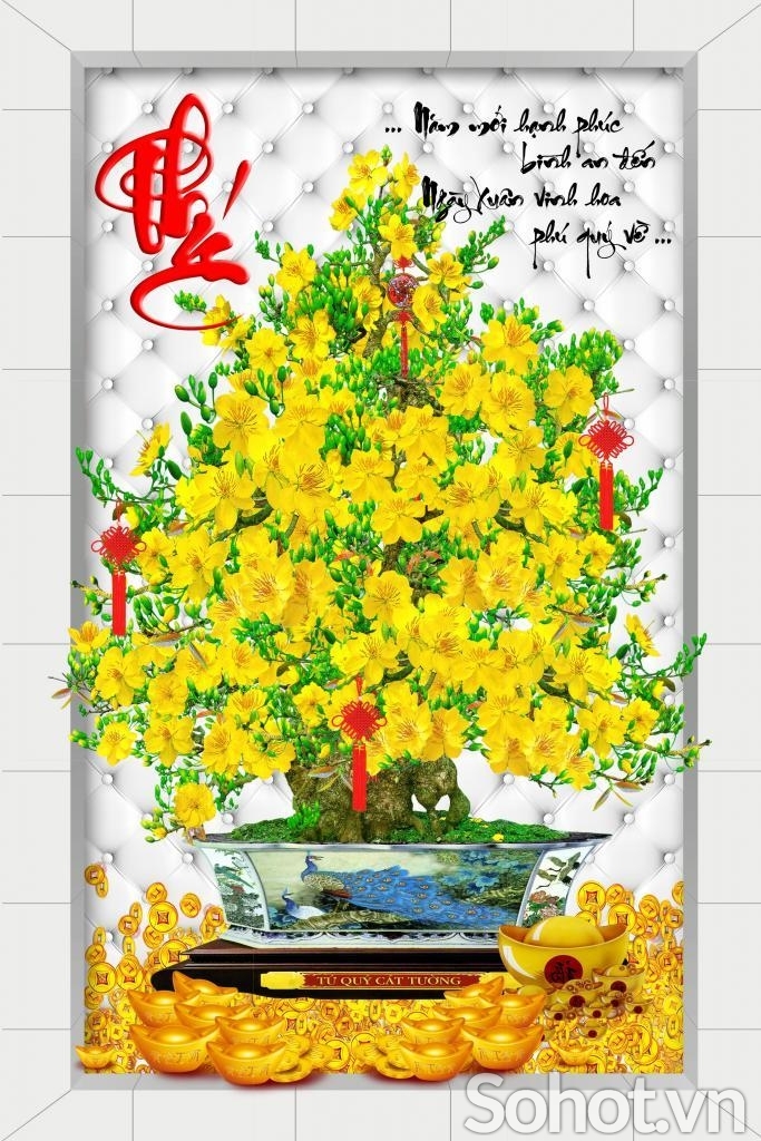 Gạch ốp tường 3D hoa mai