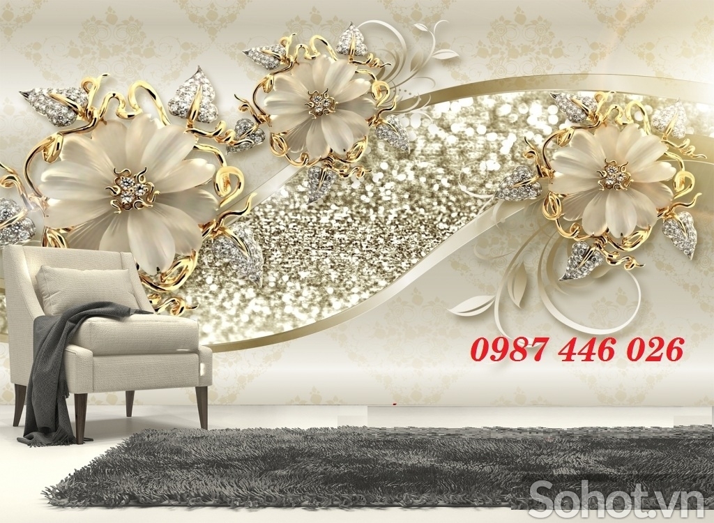 Gạch tranh hoa 3d ốp tường HP2743