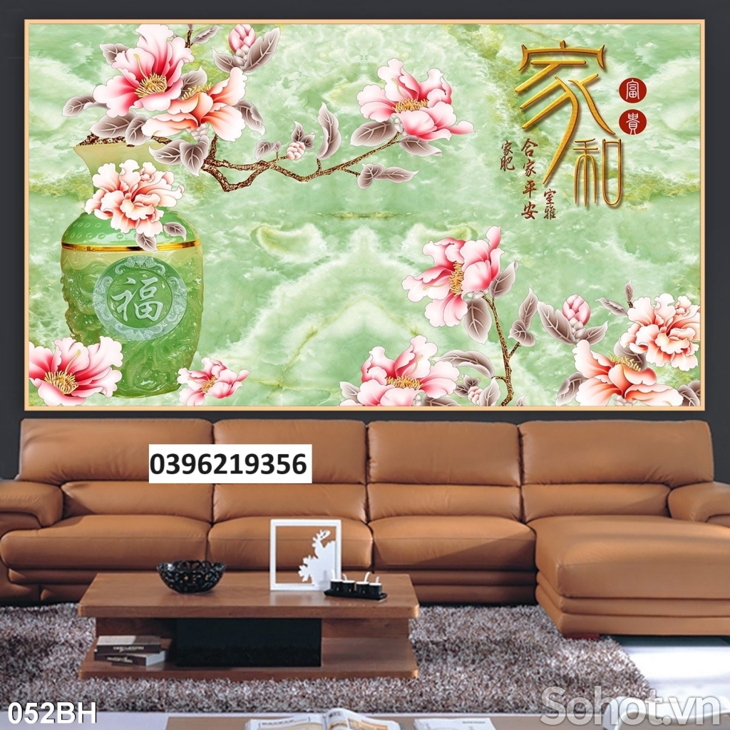 Gạch tranh 3d đẹp bình hoa trang trí