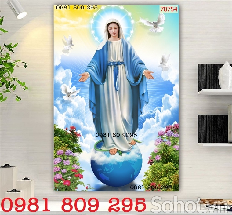 Gạch 3d công giáo , tranh gạch Đức Mẹ Maria