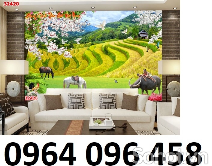 Tranh gạch 3d ốp tường ngoài trời - 55XM