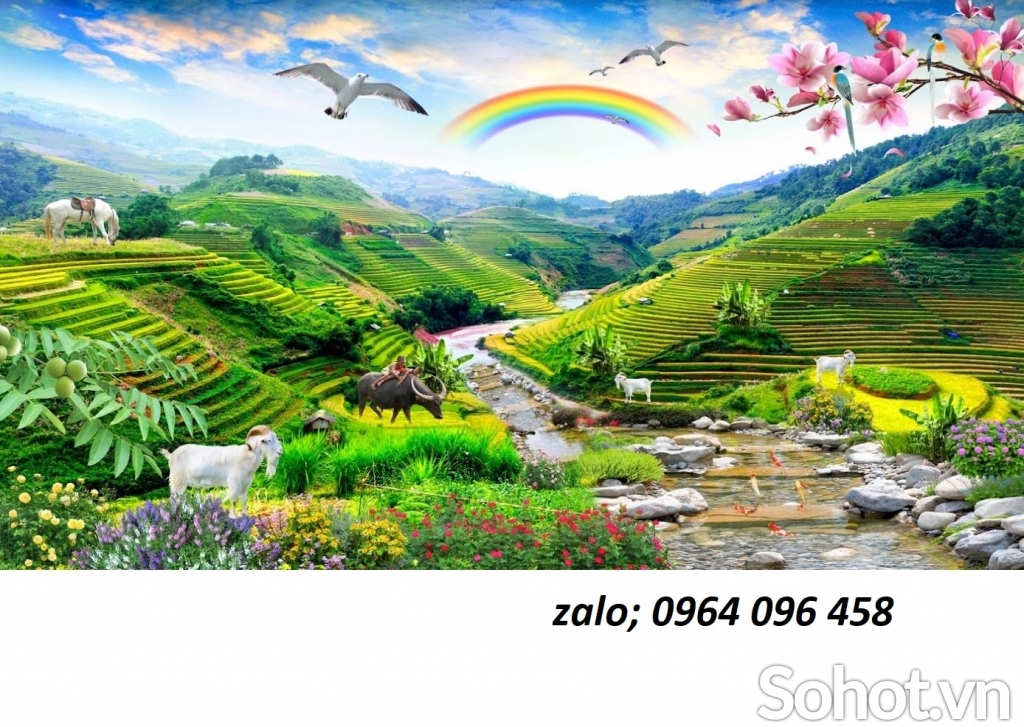 Tranh gạch 3d phong cảnh đồng quê - FCV84