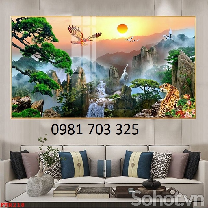 Tranh gạch hổ 3D trang trí