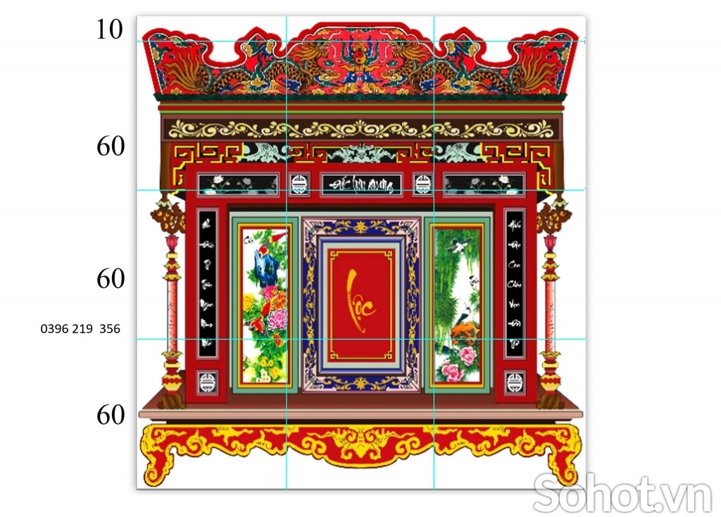 Tranh gạch đẹp phong thủy treo phòng thờ