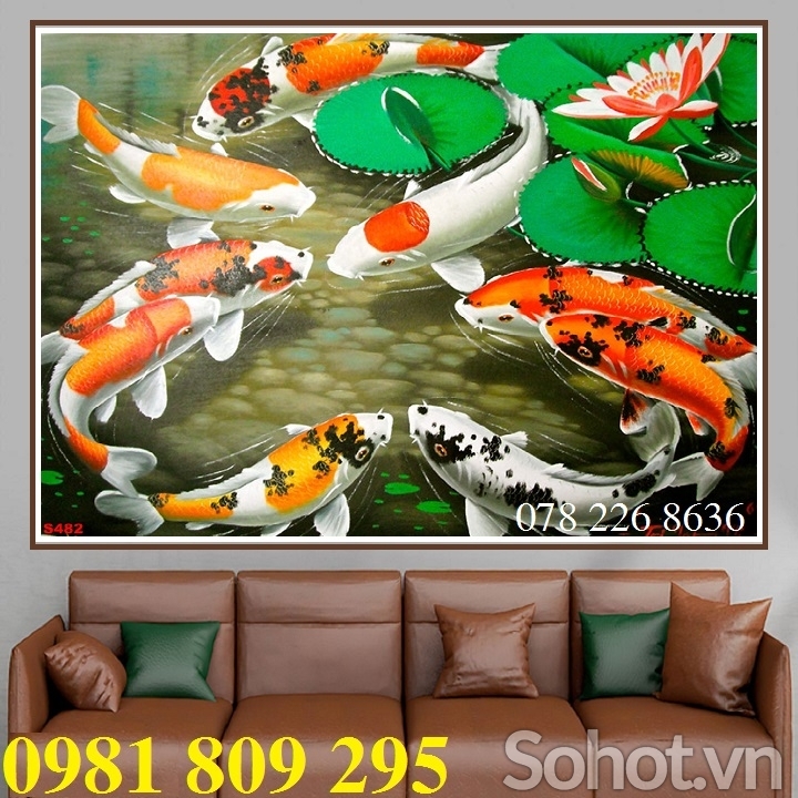 Gạch tranh 3d cá chép