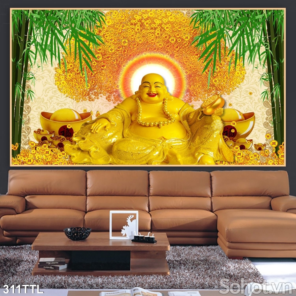 Gạch tranh 3d Phật Di Lặc phú quý