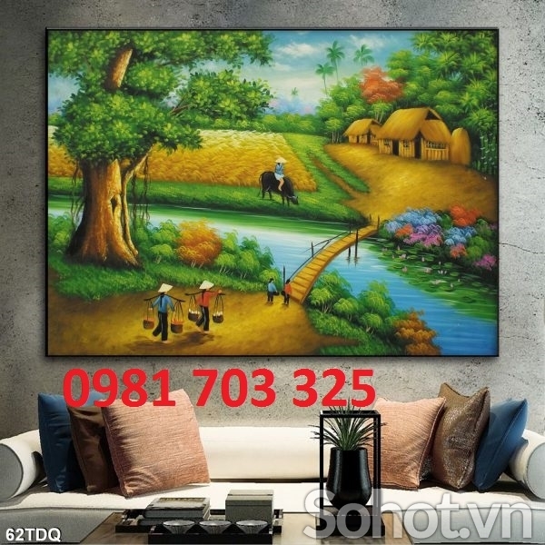 Tranh đồng quê- gạch tranh phong cảnh