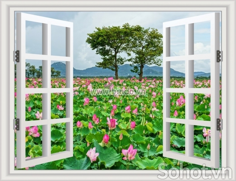 Tranh gạch hình cửa sổ 3d - ANM5
