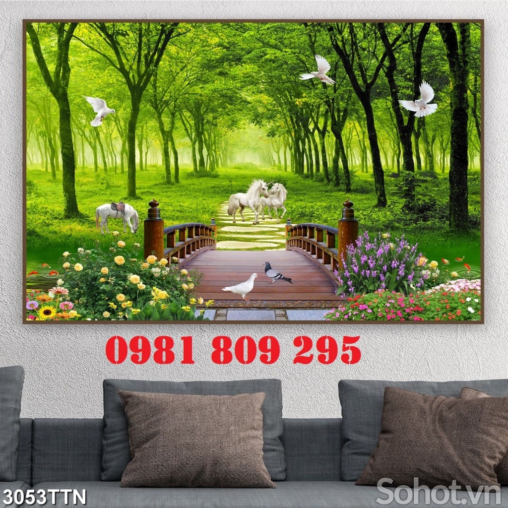 Tranh gạch ốp rừng cây HN9393