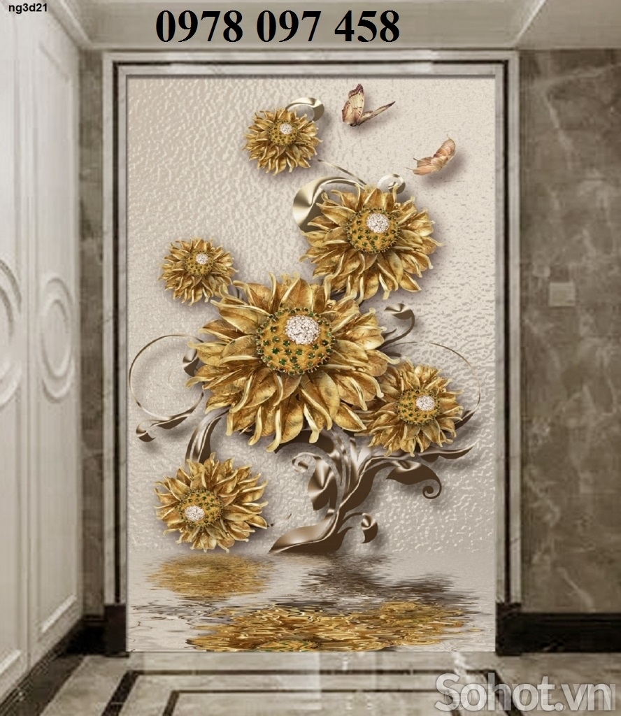 Tranh 3D - tranh bình hoa