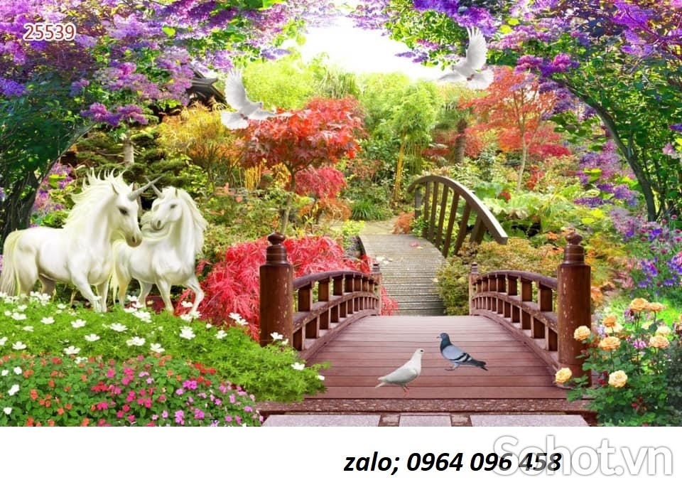 Tranh cảnh đồng quê - gạch tranh 3d ốp tường - SXX433