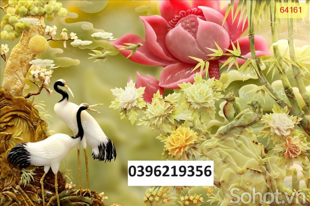 Tranh gạch hình tùng hạc 3D