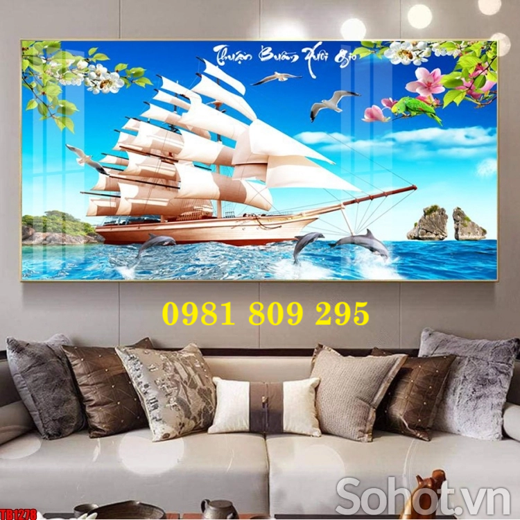 Gạch 3d , tranh gạch thuyền đẹp HQ888