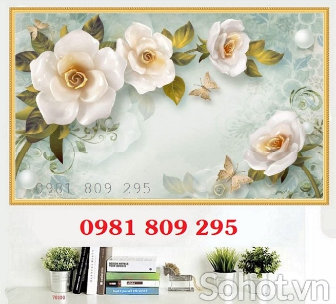 Gạch trang trí 3d hoa ngọc ốp tường