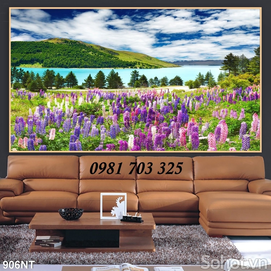 Tranh gạch phong cảnh vườn hoa