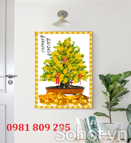 Gạch 3d hoa mai vàng