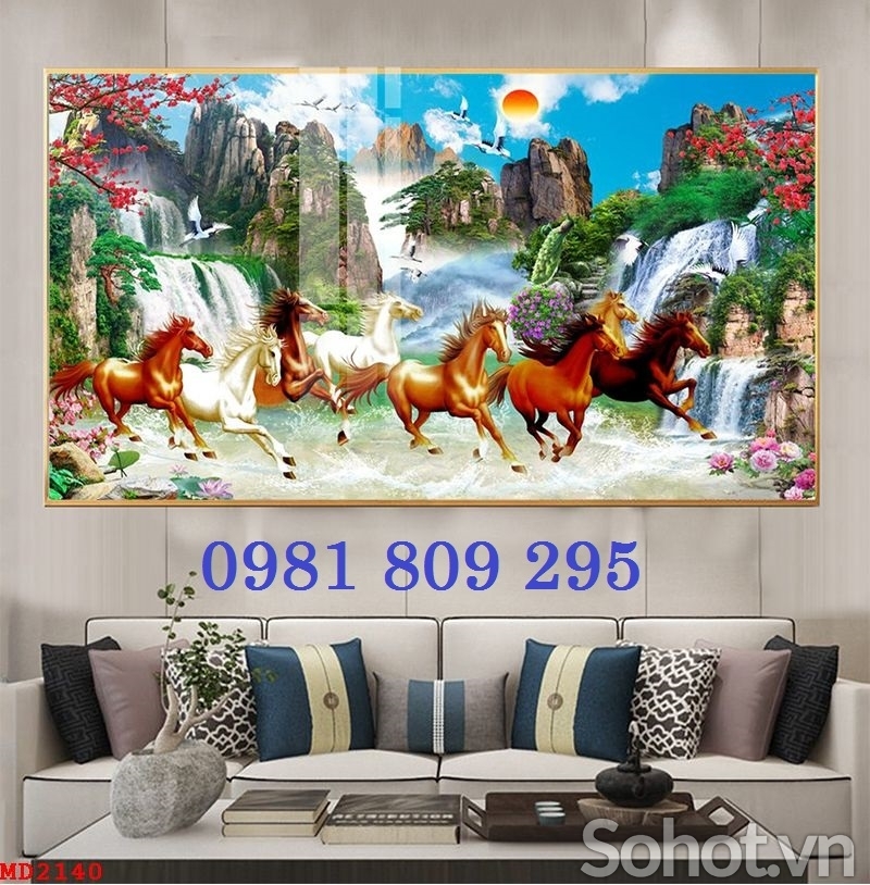 Tranh gạch men 3d ngựa , gạch ốp tường