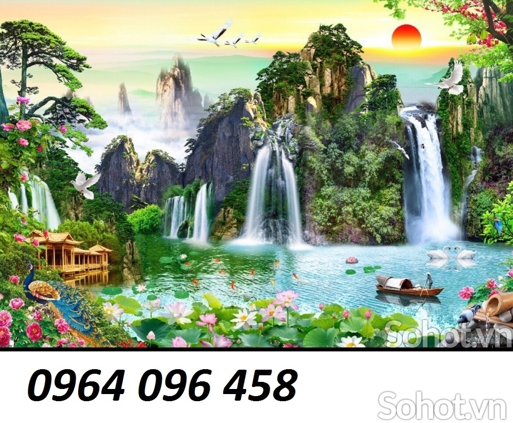 Mẫu tranh gạch 3d ốp tường phong cảnh - GV444
