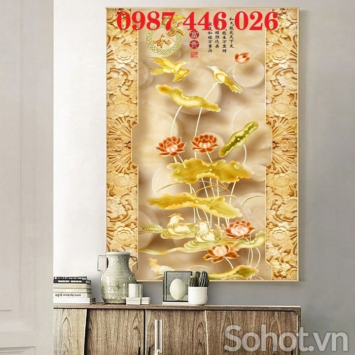 Gach tranh hoa sen 3d HP9733