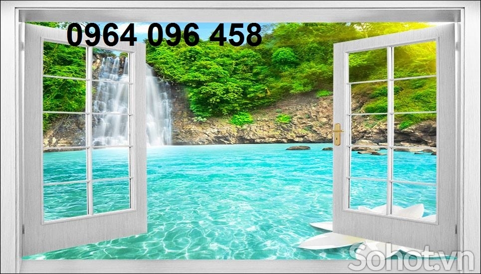 Tranh gạch 3d ốp tường tranh cửa sổ - CVX54