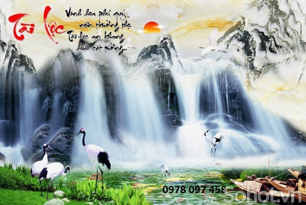 Tranh ốp tường họa tiết phong cảnh thiên nhiên