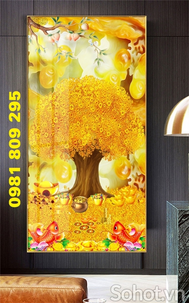 Gạch tranh cây tiền vàng hg9