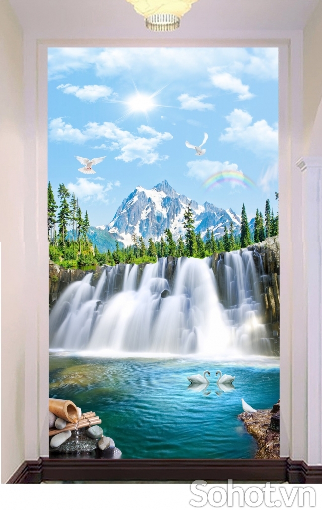 Tranh gạch 3d ốp tường khổ đứng - FHJB33