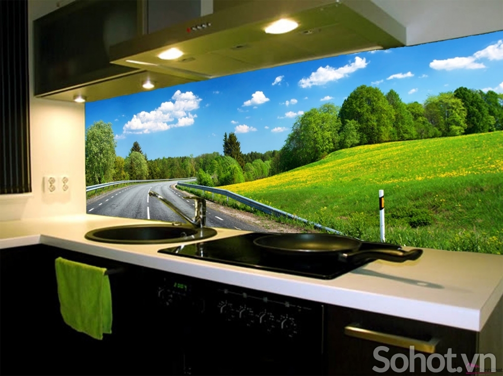 kính 3d ốp bếp - MD21