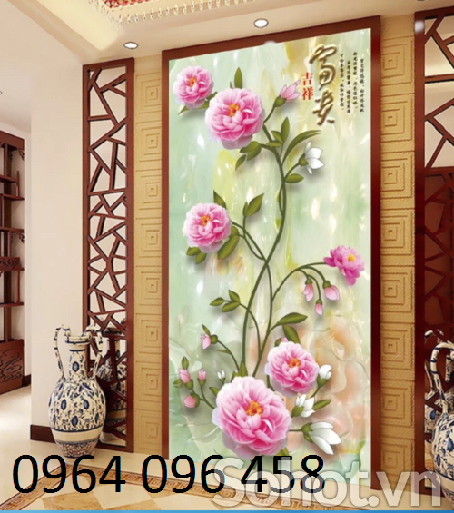 Mẫu gạch tranh 3d hoa ngọc - KMKK6