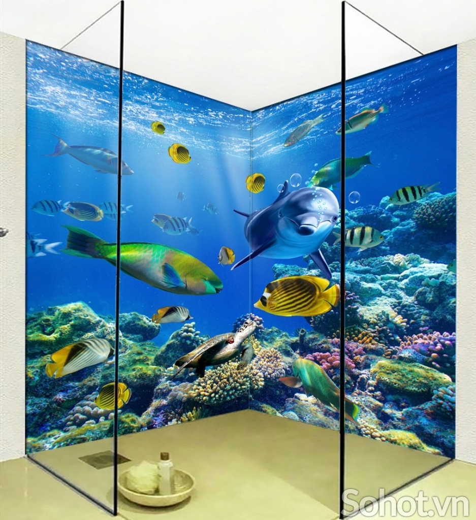 Tranh gạch ốp tường phòng tắm 3d - XVB799