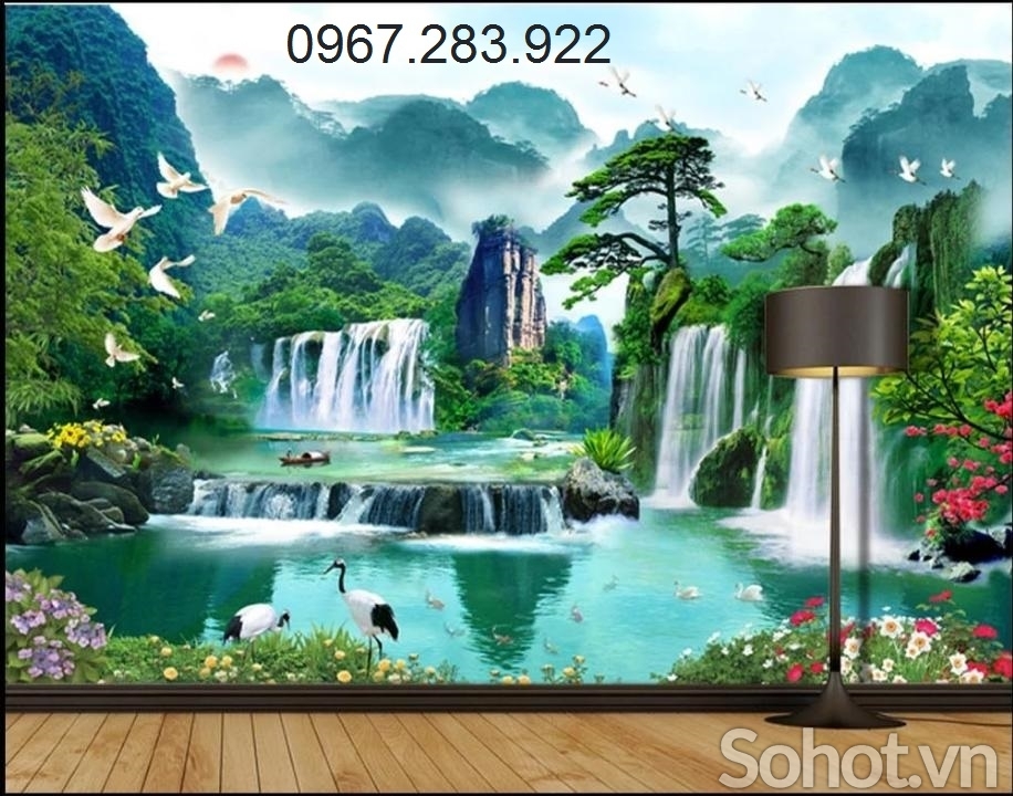 Tranh tường phòng khách 3d- Tranh phong cảnh