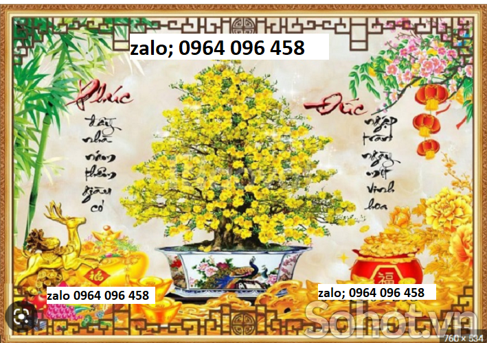Tranh gạch cây mai 3d - HFD32