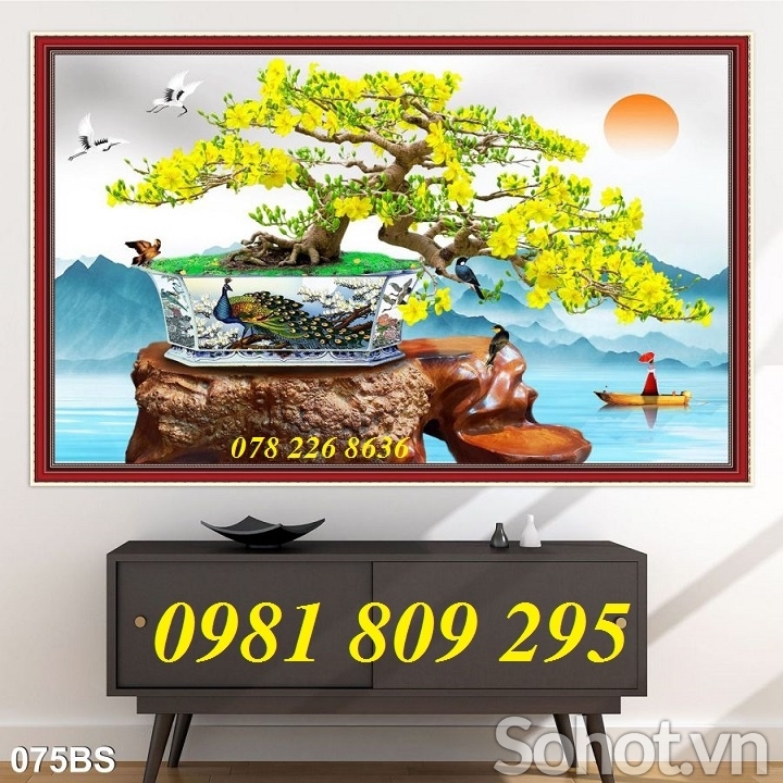 Tranh hoa mai 3d ốp tường - tranh gạch men