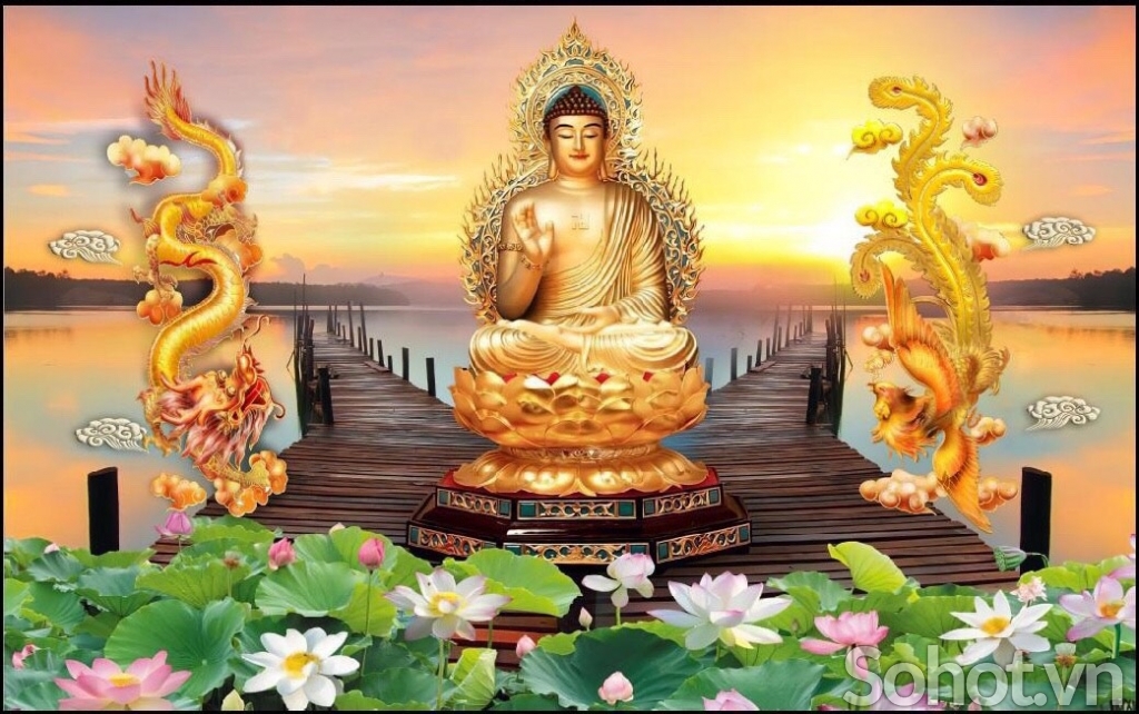 Tranh gạch Đức Phật - bàn thờ